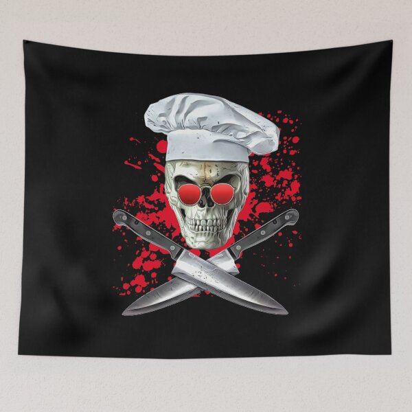 Item preview, splatter skull cook designed and sold by drizzd.