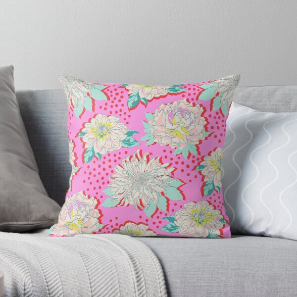Bright Blooms Throw Pillow
