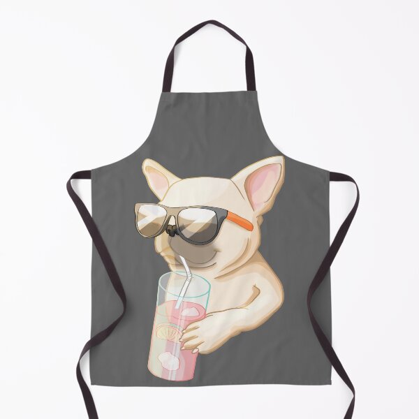 Item preview, French bulldog with sunglasses having a cocktail, pet disneyfication designed and sold by Sofia Dimitriadou.