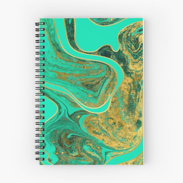 Item preview, Acrylic color flow turquoise gold designed and sold by amagaclothing.