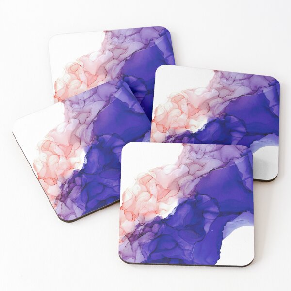 Item preview, Indigo and Coral River Abstract: Original Alcohol Ink Painting by Herzart designed and sold by herzart.