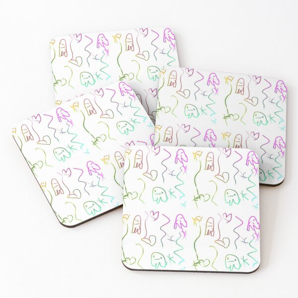 Item preview, Rainbow Ghost Doodle with Hearts and Confetti by Cat Doss designed and sold by Cat Doss.