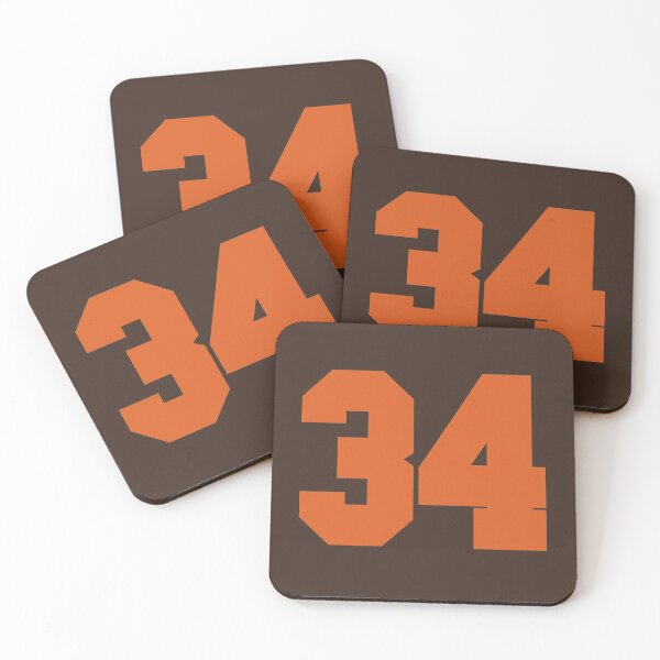 Item preview, 34 Number Cleveland Sports Thirty-Four Brown Jersey designed and sold by HelloFromAja.