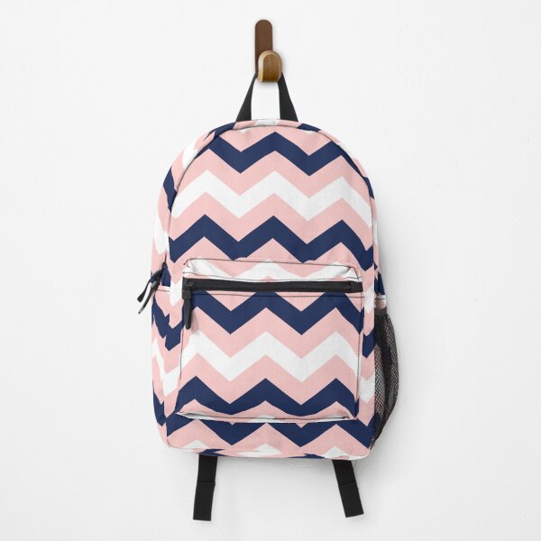 Item preview, Light Pink, White and Navy Blue Chevron Zigzag Pattern designed and sold by SqueakyRicardo.