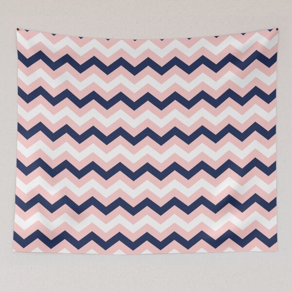 Item preview, Light Pink, White and Navy Blue Chevron Zigzag Pattern designed and sold by SqueakyRicardo.