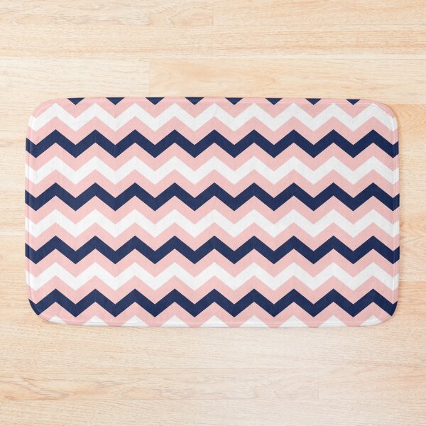 Item preview, Light Pink, White and Navy Blue Chevron Zigzag Pattern designed and sold by SqueakyRicardo.