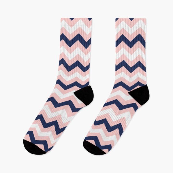 Item preview, Light Pink, White and Navy Blue Chevron Zigzag Pattern designed and sold by SqueakyRicardo.