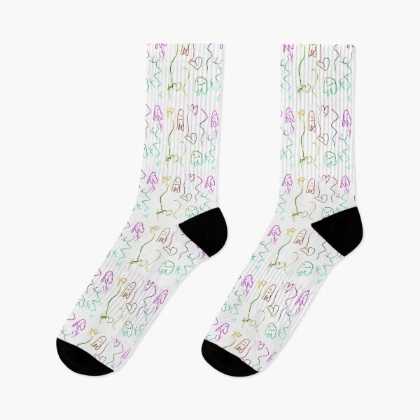 Item preview, Rainbow Ghost Doodle with Hearts and Confetti by Cat Doss designed and sold by Cat Doss.