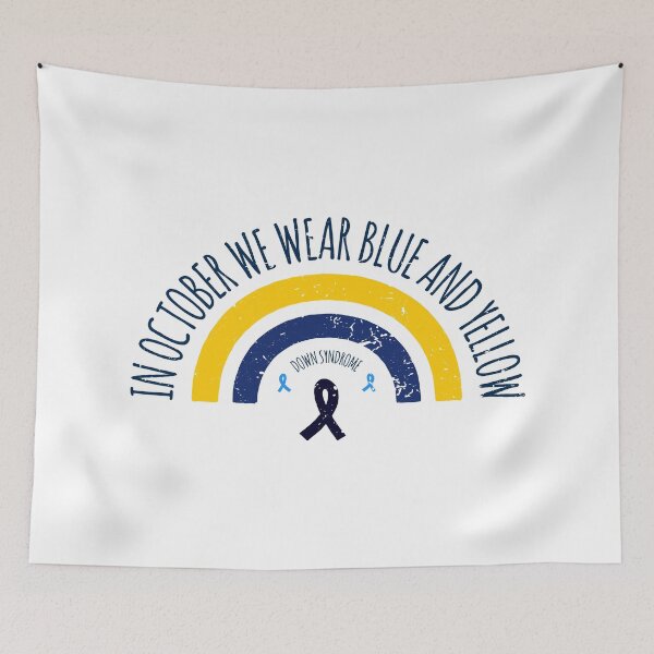 Item preview, In October We Wear Blue And Yellow Down Syndrome designed and sold by AbraFero.