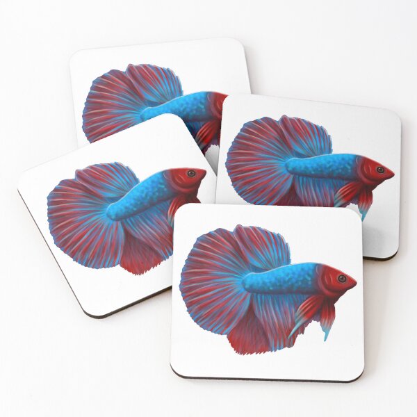 Item preview, Blue and Red Betta Colorful Fish designed and sold by troyanthonyart.