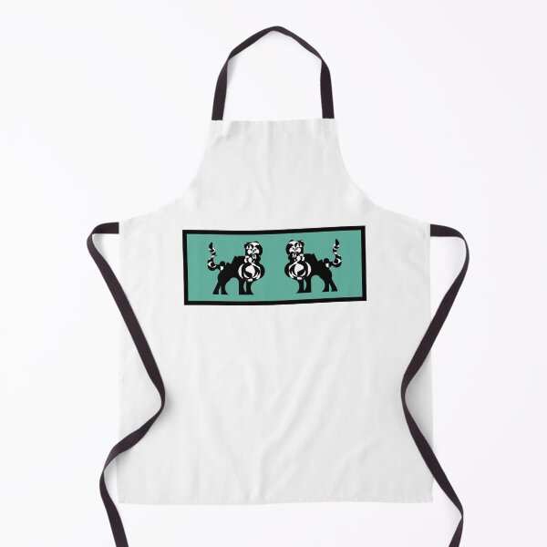 Item preview, Feline duet (Green background) V5 - Two black and white felines that are facing each other. designed and sold by BDLVandFriends.