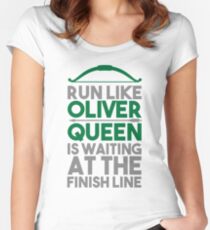 Run like Oliver Queen is waiting at the finish line Women's Fitted Scoop T-Shirt