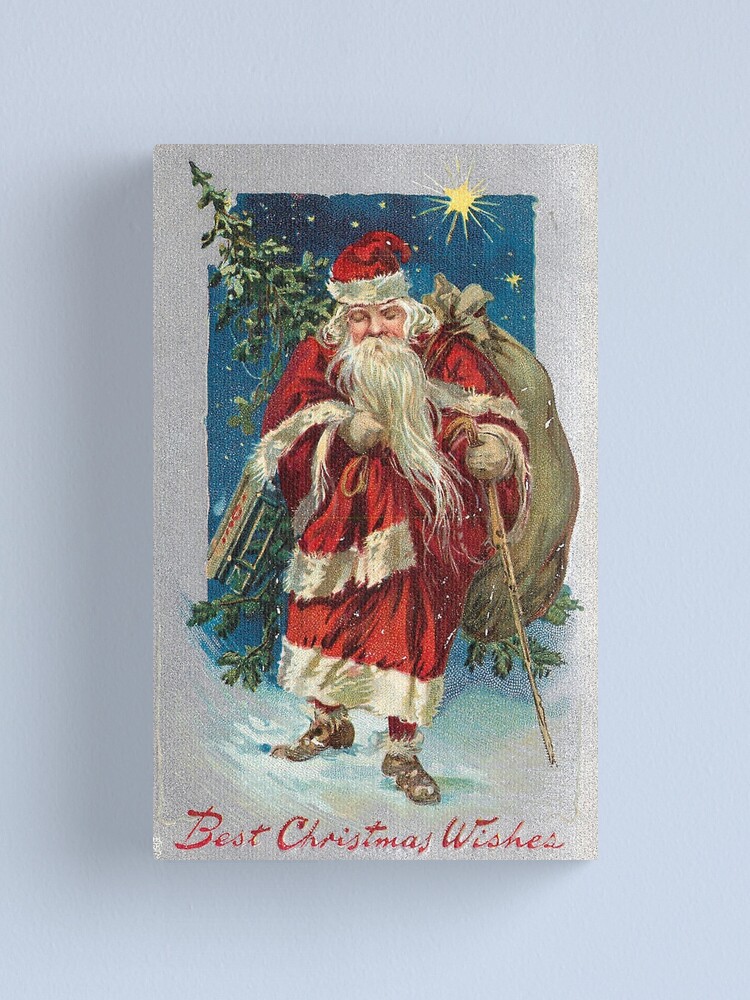 ""Best Christmas Wishes" With Santa Vintage Christmas Postcard (1908 ...