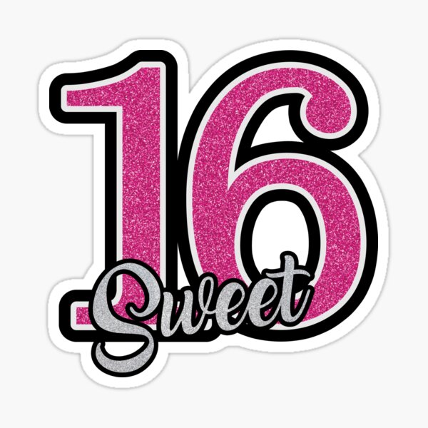 Number 16 - 16th Birthday - Sticker