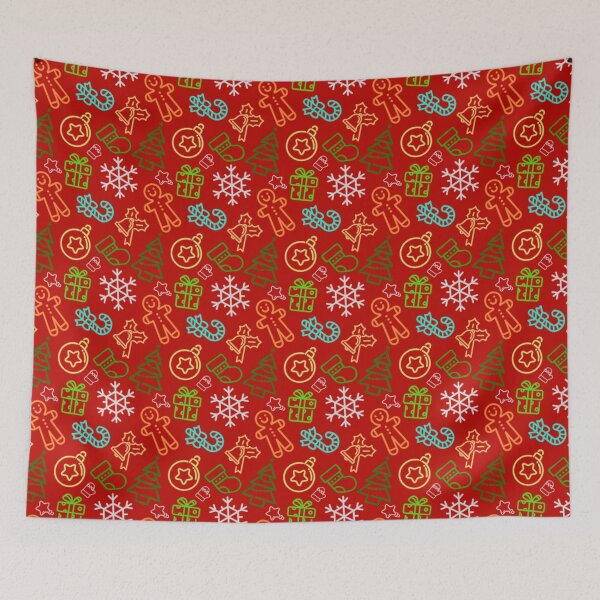 Item preview, Ugly Christmas pattern cute on red designed and sold by Pattern-ify.