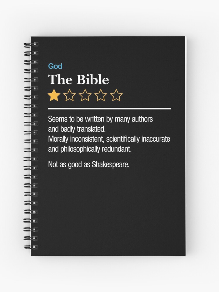 Funny Atheist Design, The Bible One Star Review