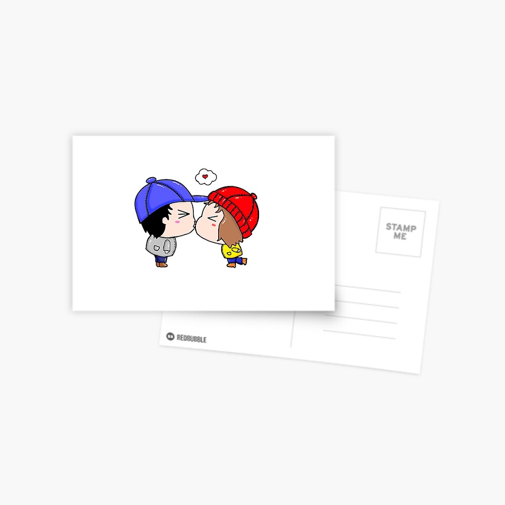 cute couple kissing cartoon greeting card by dteh redbubble redbubble