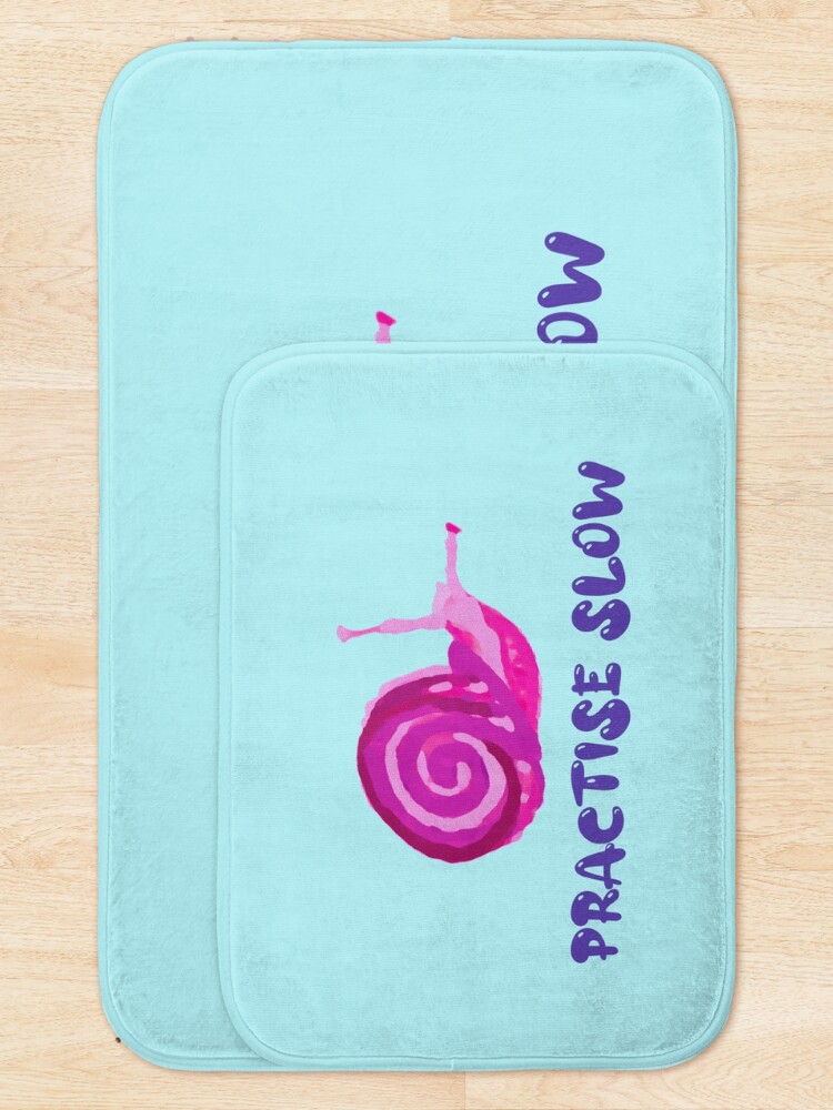 Thumbnail 5 of 6, Bath Mat, Practise Slow Musical Snail designed and sold by DesignsofNote.