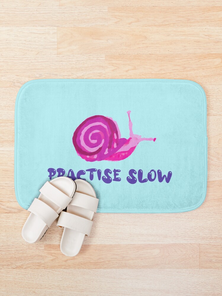 Thumbnail 1 of 6, Bath Mat, Practise Slow Musical Snail designed and sold by DesignsofNote.