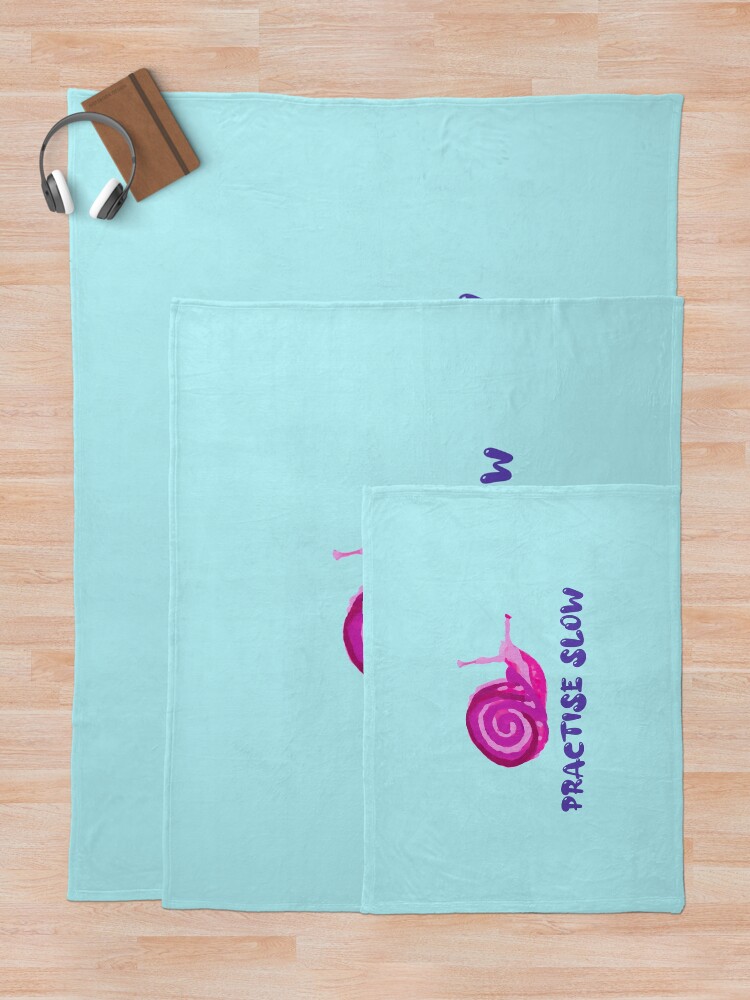 Thumbnail 5 of 6, Throw Blanket, Practise Slow Musical Snail designed and sold by DesignsofNote.