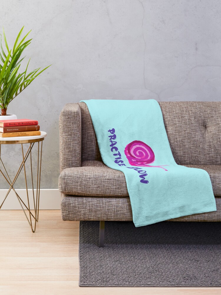 Thumbnail 2 of 6, Throw Blanket, Practise Slow Musical Snail designed and sold by DesignsofNote.