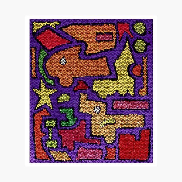 Item preview, Green nose mosaic pattern art designed and sold by yosefpaperstore.