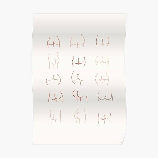 Bums Everywhere I - Colour Lines - Minimalist Poster