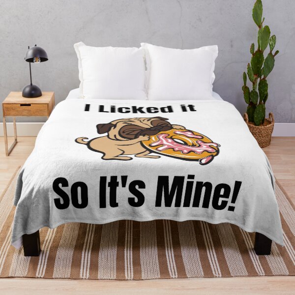 Item preview, I Licked It So It's Mine! Pug Eating Doughnut designed and sold by APrettyView.