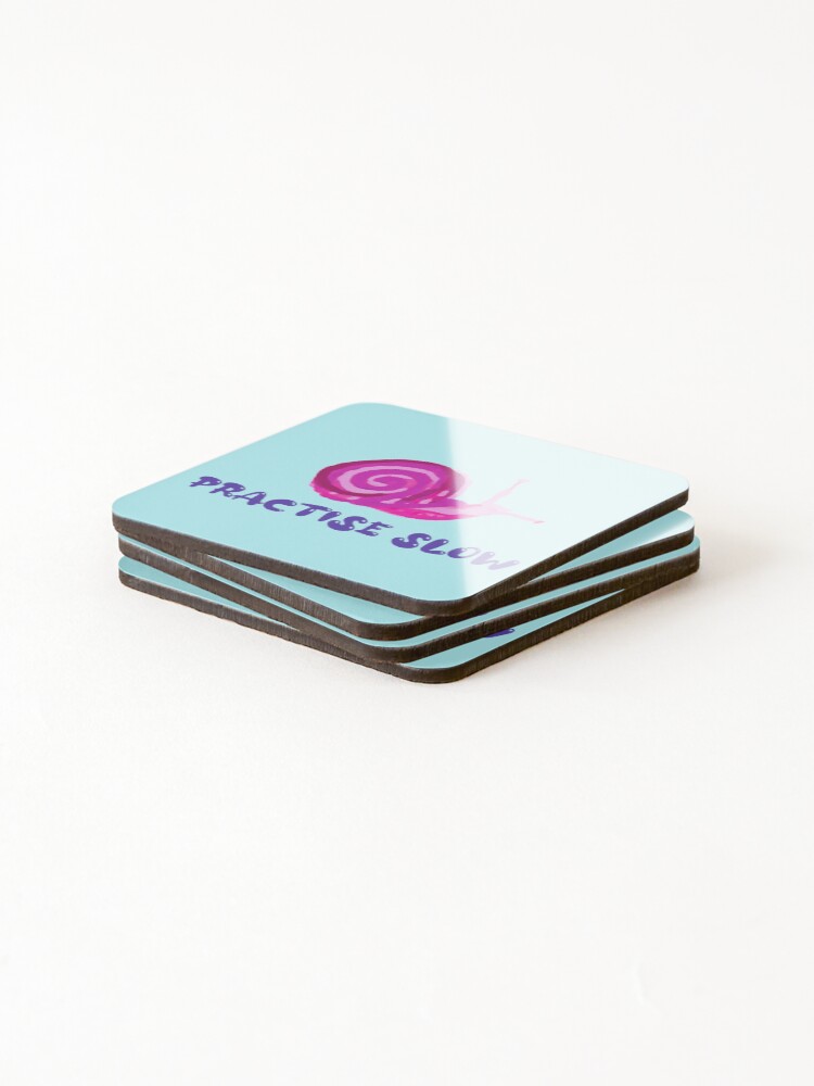 Thumbnail 4 of 5, Coasters (Set of 4), Practise Slow Musical Snail designed and sold by DesignsofNote.