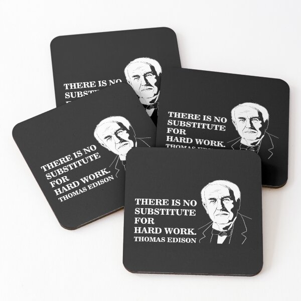 Item preview, No Substitute For Hard Work Inspiration Quote Thomas Edison print designed and sold by jakehughes2015.