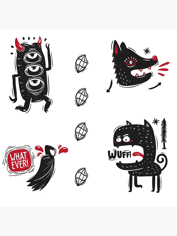 Thumbnail 3 of 3, Poster, Monster Sticker Pack designed and sold by mischellero.