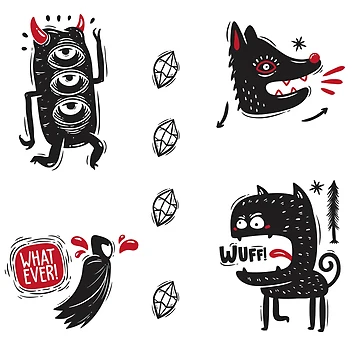 Artwork thumbnail, Monster Sticker Pack by mischellero