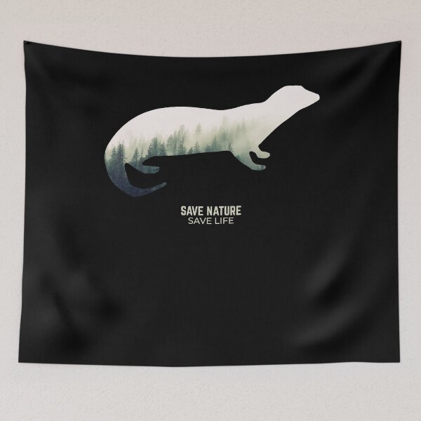 Item preview, Otters in Forest Environment Climate Protection designed and sold by RJ-Art.