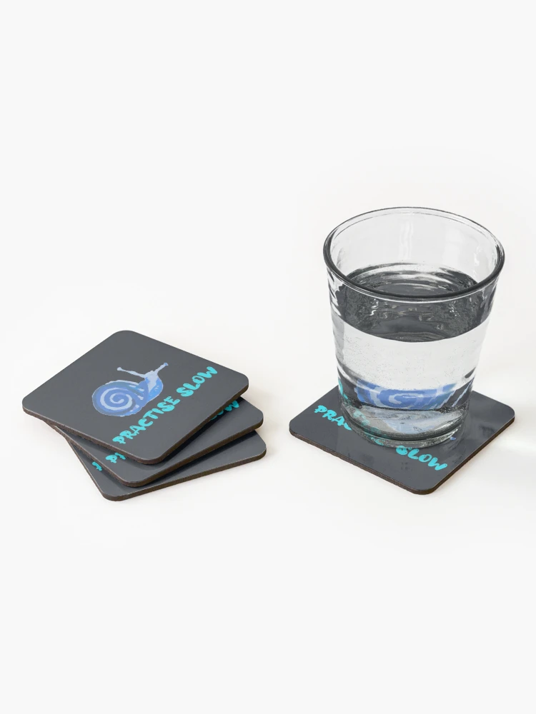 Thumbnail 2 of 5, Coasters (Set of 4), Practise Slow Musical Snail (Blue) designed and sold by DesignsofNote.