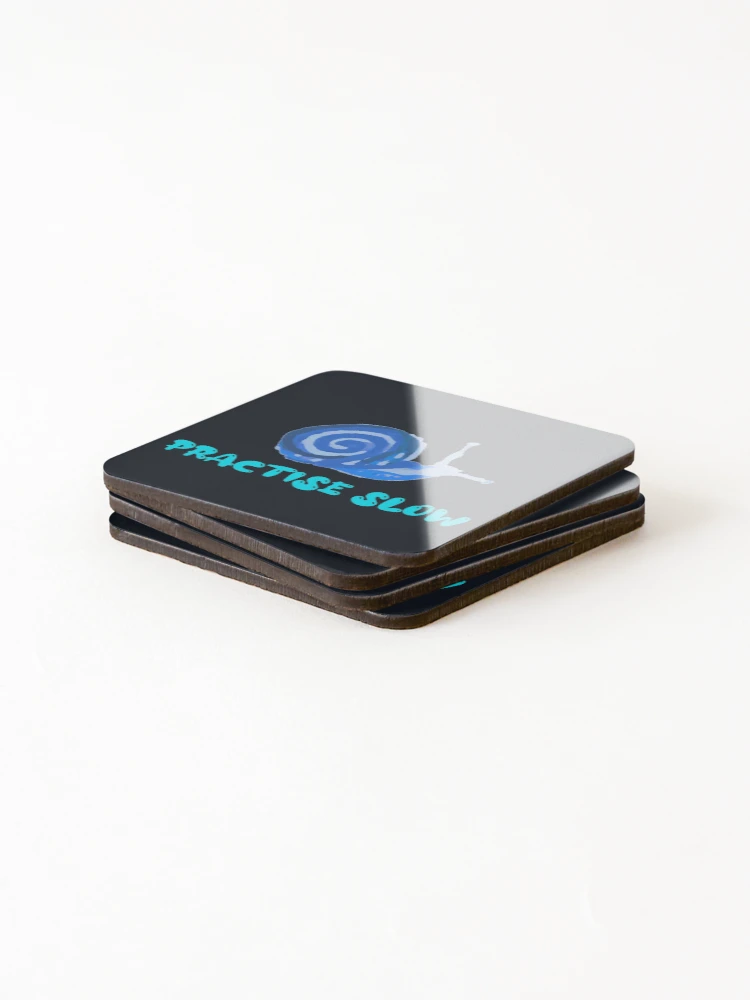 Thumbnail 4 of 5, Coasters (Set of 4), Practise Slow Musical Snail (Blue) designed and sold by DesignsofNote.