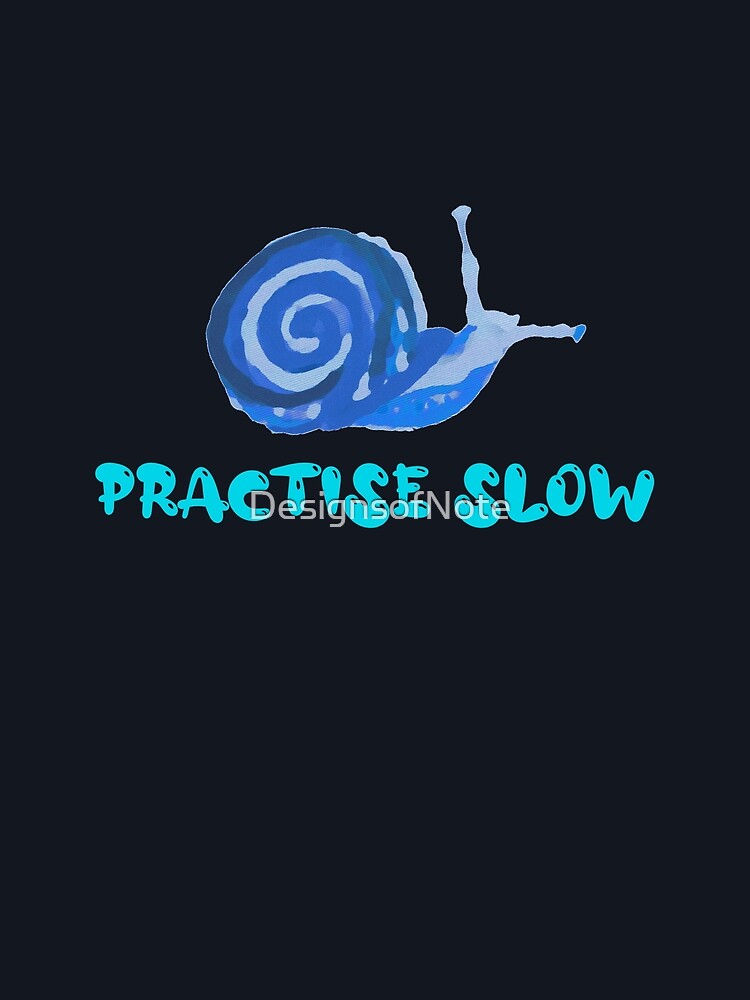 Thumbnail 4 of 4, Graphic T-Shirt, Practise Slow Musical Snail (Blue) designed and sold by DesignsofNote.