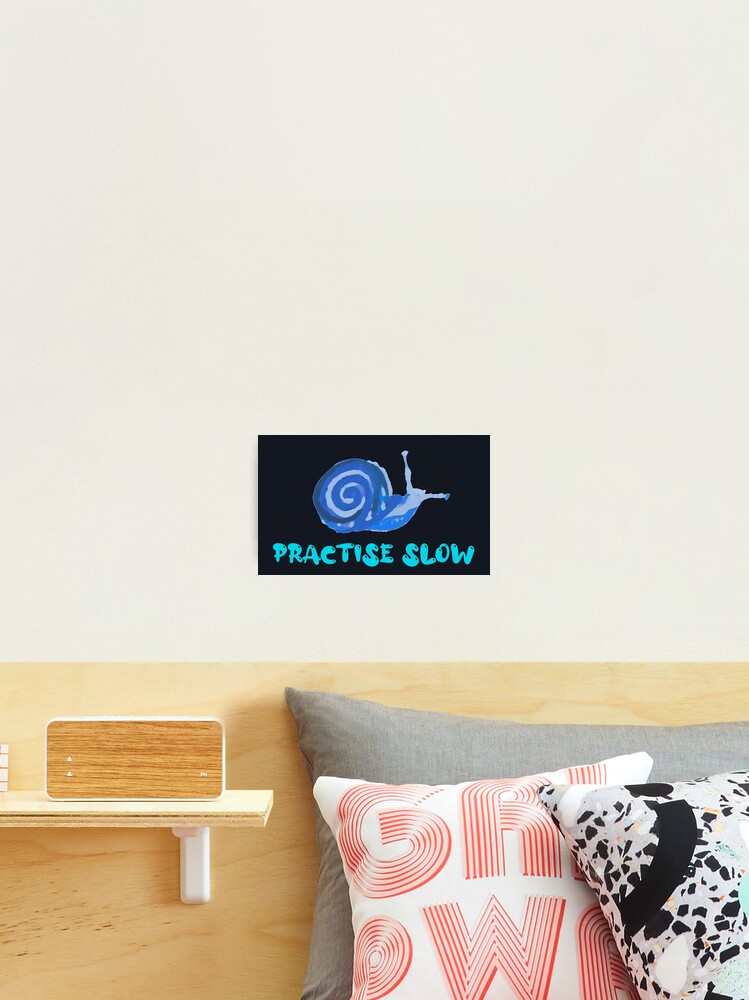 Thumbnail 2 of 3, Photographic Print, Practise Slow Musical Snail (Blue) designed and sold by DesignsofNote.