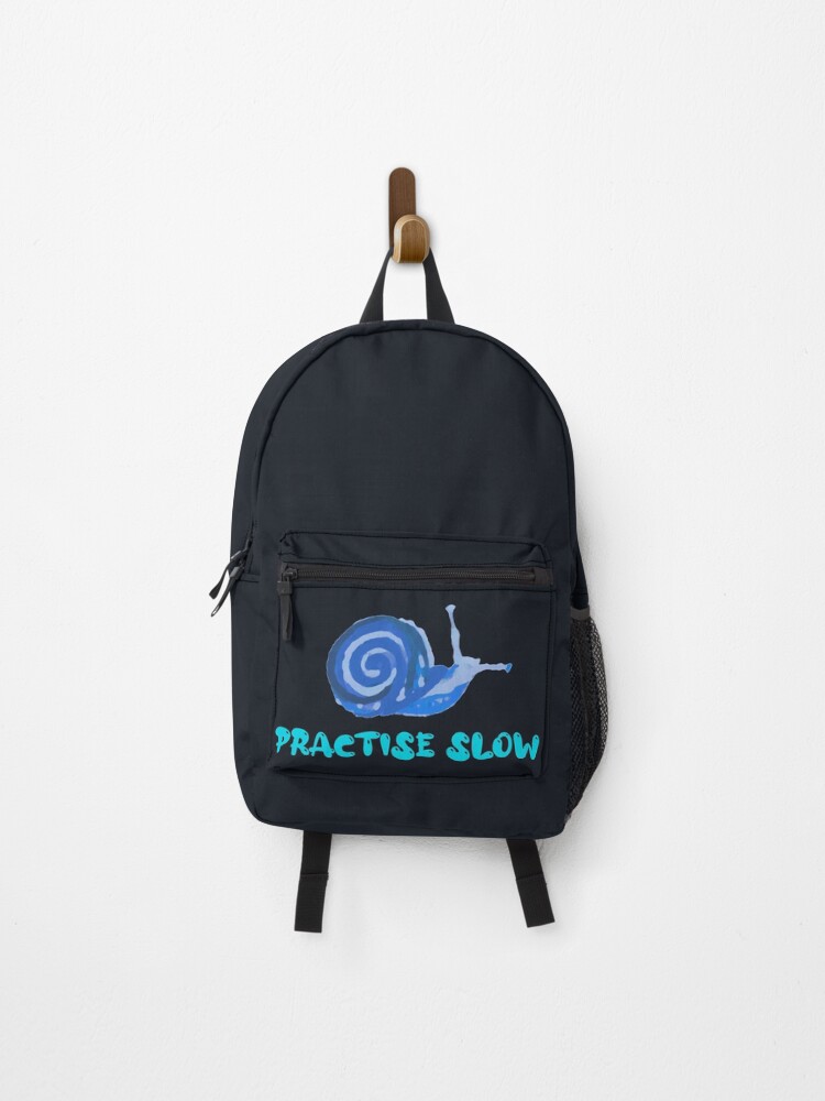 Thumbnail 1 of 3, Backpack, Practise Slow Musical Snail (Blue) designed and sold by DesignsofNote.