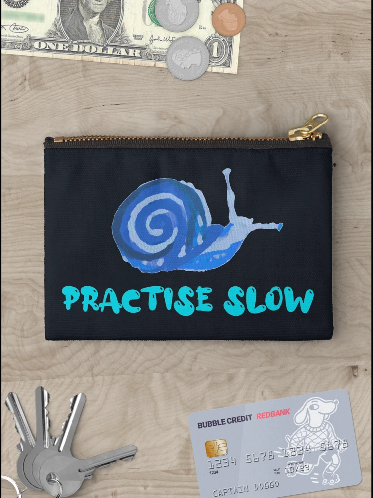Thumbnail 3 of 4, Zipper Pouch, Practise Slow Musical Snail (Blue)  designed and sold by DesignsofNote.