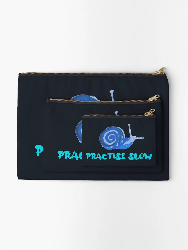 Thumbnail 2 of 4, Zipper Pouch, Practise Slow Musical Snail (Blue)  designed and sold by DesignsofNote.