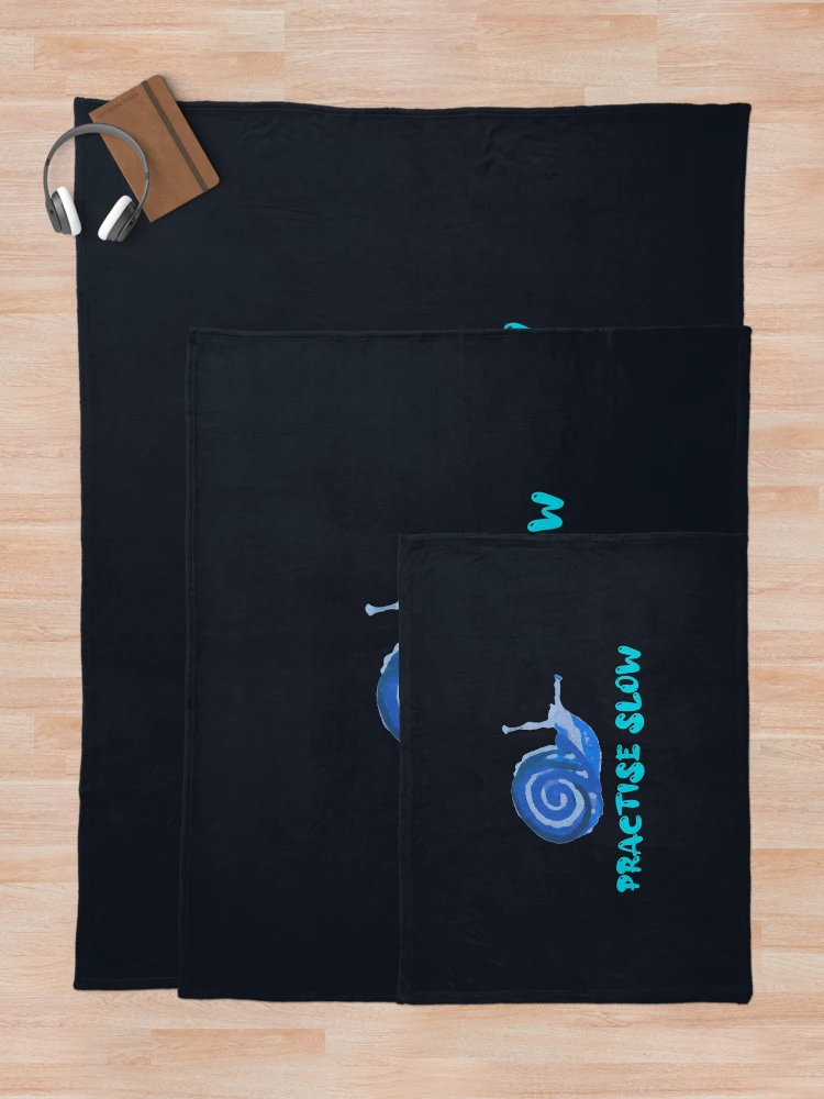 Thumbnail 5 of 6, Throw Blanket, Practise Slow Musical Snail (Blue) designed and sold by DesignsofNote.