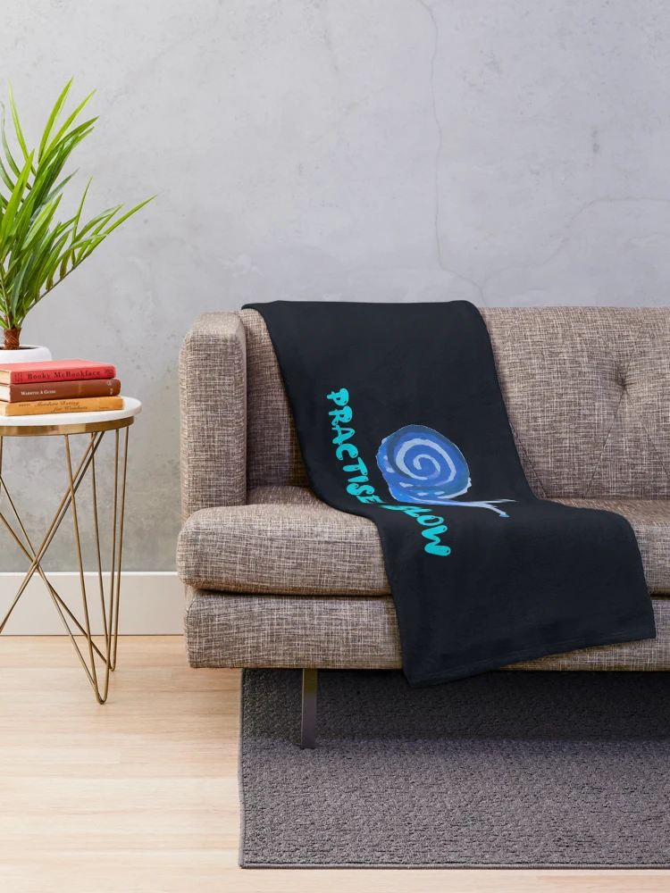 Thumbnail 2 of 6, Throw Blanket, Practise Slow Musical Snail (Blue) designed and sold by DesignsofNote.