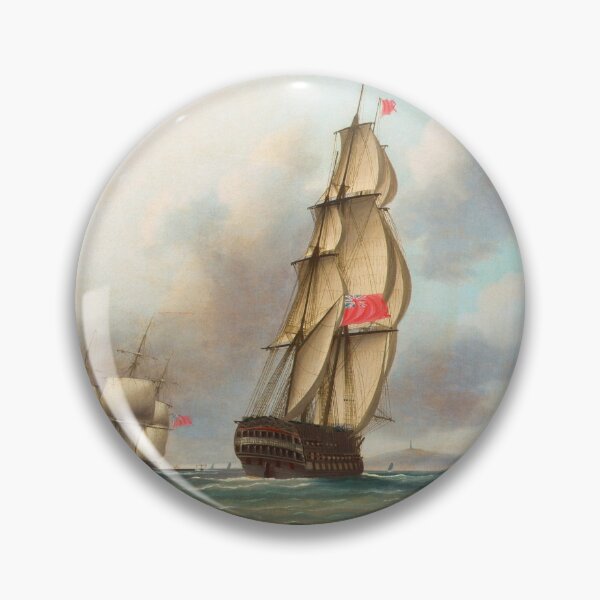 Item preview, A Large Ship Of The Line Heading Into Plymouth Sound - Thomas Buttersworth designed and sold by warishellstore.