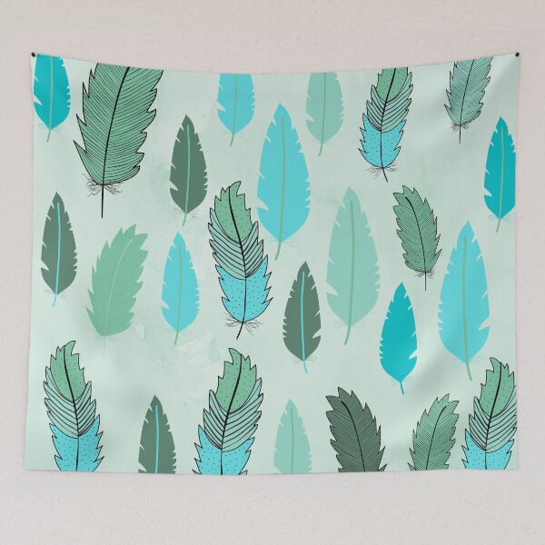 Item preview, Feather Pattern in Shades of Pastel blue designed and sold by Naturelisa.