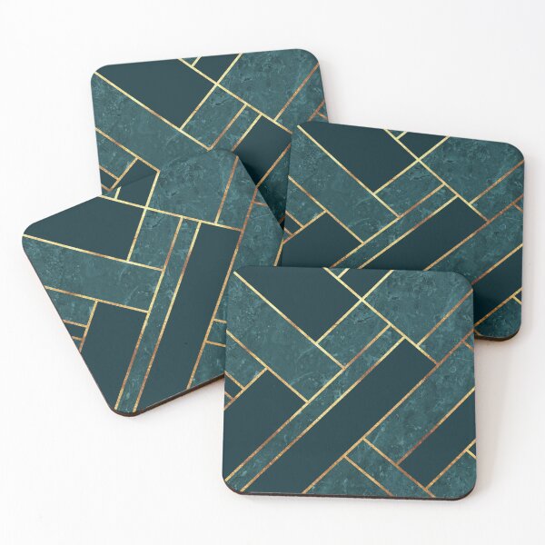 Item preview, Deep Teal Gold Geometric designed and sold by MA DESIGNS.
