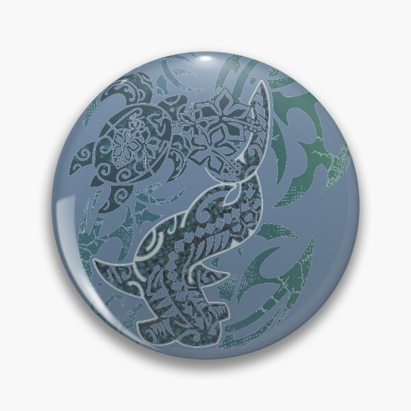 Item preview, Hawaiian Slate Tribal Hammerhead Shark And Turtle designed and sold by sunnthreads.