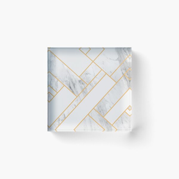 Item preview, White Marble Gold Geometric designed and sold by MA DESIGNS.