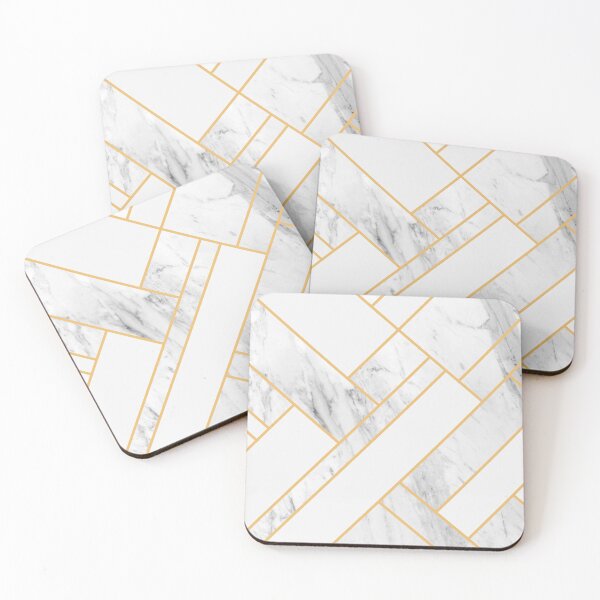 Item preview, White Marble Gold Geometric designed and sold by MA DESIGNS.