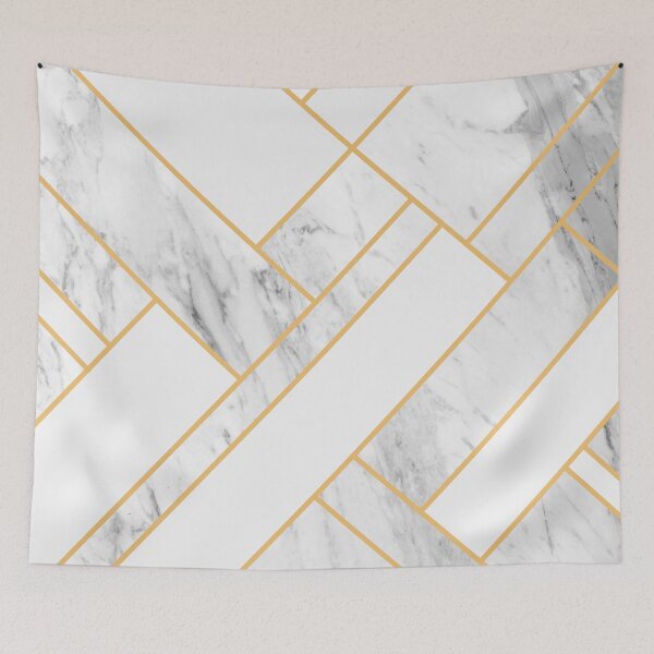 Item preview, White Marble Gold Geometric designed and sold by MA DESIGNS.