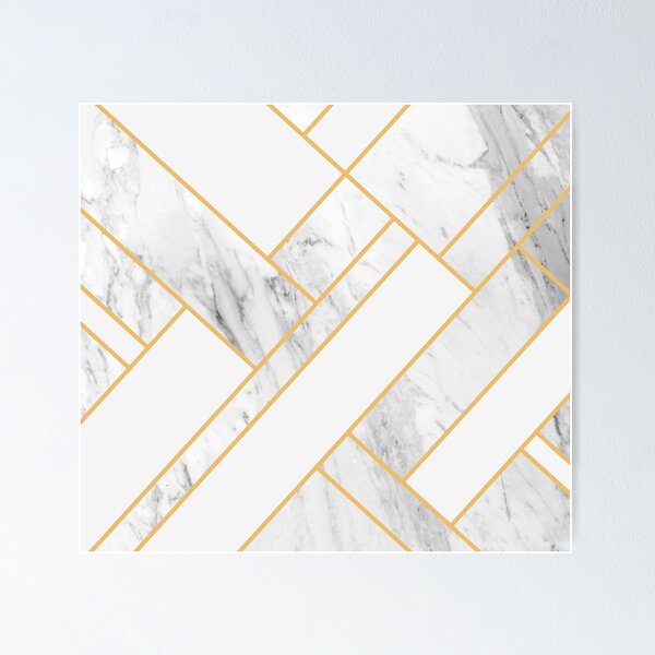 Item preview, White Marble Gold Geometric designed and sold by MA DESIGNS.